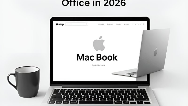 Современное рабочее место с ноутбуком Apple MacBook для эффективной работы в офисе от Notebookbe